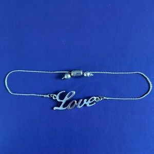 “Love” Script Bracelet - Silver tone​